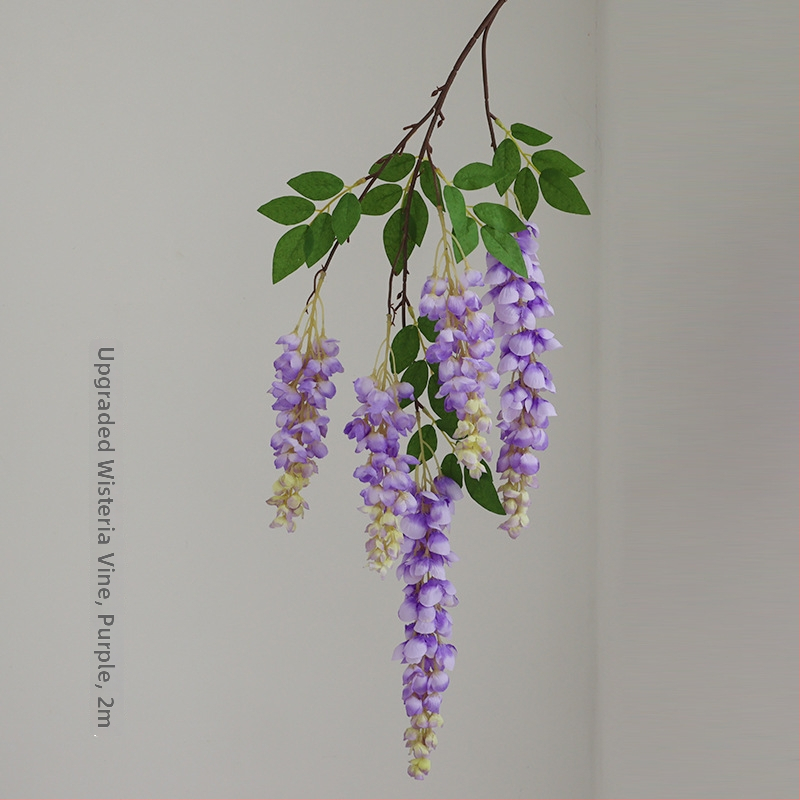 Vetvy kvetov - umelecká vistéria, hodvábne kvety, injekčné formovanie; značka Flowers qianyun; pre svadby, vonkajšie použitie, rekvizity na fotografovanie a domová dekorácia.