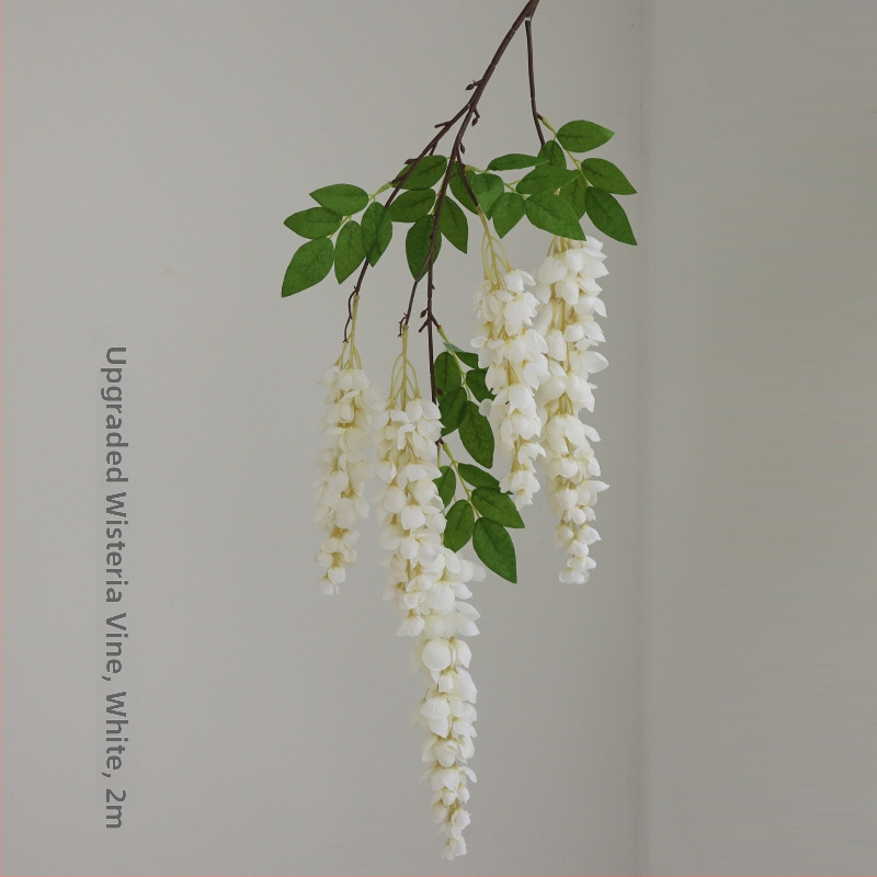 Vetvy kvetov - umelecká vistéria, hodvábne kvety, injekčné formovanie; značka Flowers qianyun; pre svadby, vonkajšie použitie, rekvizity na fotografovanie a domová dekorácia.