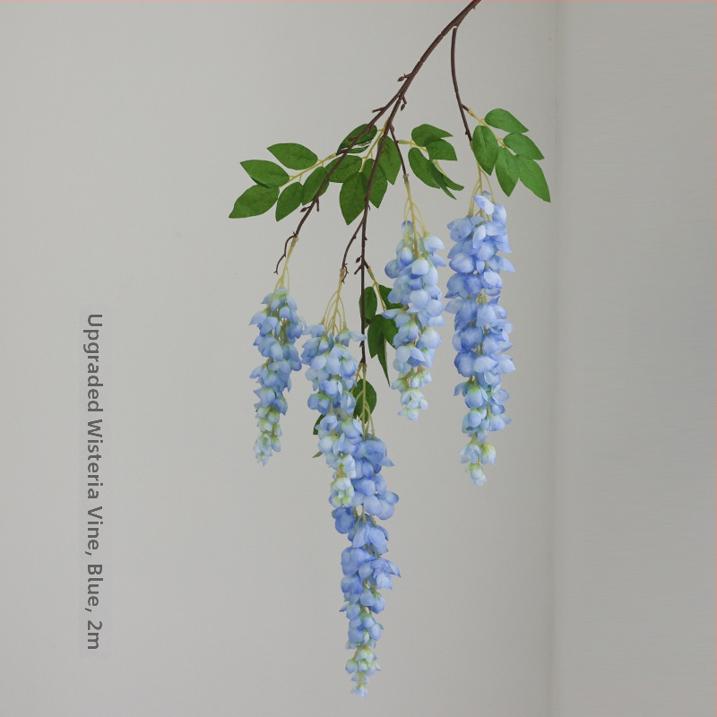 Vetvy kvetov - umelecká vistéria, hodvábne kvety, injekčné formovanie; značka Flowers qianyun; pre svadby, vonkajšie použitie, rekvizity na fotografovanie a domová dekorácia.