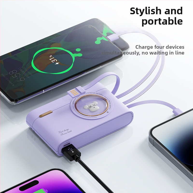 Powerbank 10000mAh ar PD 2.0, 5V ievade/izvade, 10W ātrā uzlāde, Li-ion baterija, modelis 741, kompakts