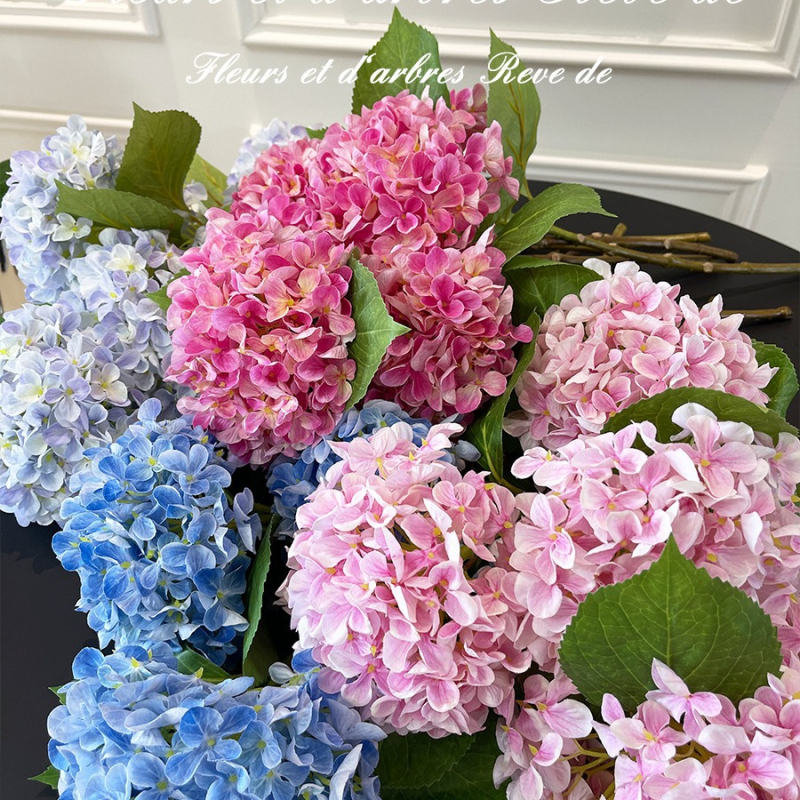 Umjetni buket hortenzije od svile i plastike - 3D ispis, brend Elsa Hydrangea, sorta Hydrangea