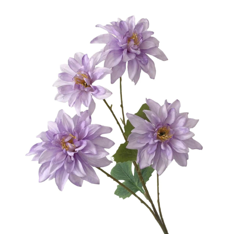 Τεχνητό λουλούδι Ντάλια από μετάξι, τεσσάρων κεφαλών, διακόσμηση γάμου, εξωτερική χρήση, αξεσουάρ φωτογράφισης και διακόσμηση σπιτιού