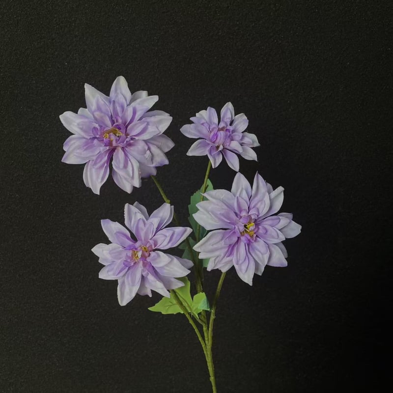 Τεχνητό λουλούδι Ντάλια από μετάξι, τεσσάρων κεφαλών, διακόσμηση γάμου, εξωτερική χρήση, αξεσουάρ φωτογράφισης και διακόσμηση σπιτιού