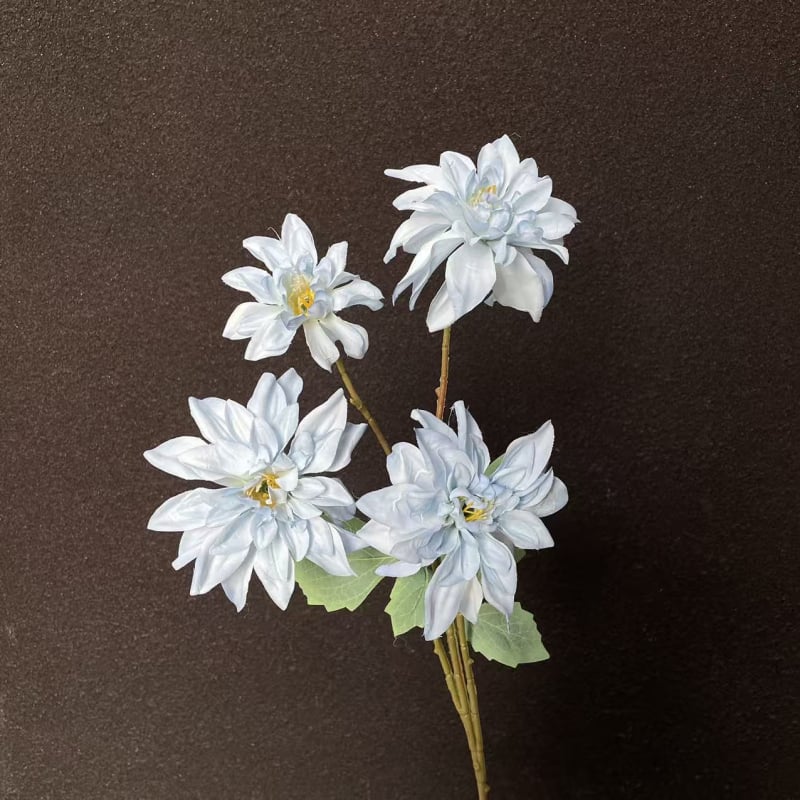 Τεχνητό λουλούδι Ντάλια από μετάξι, τεσσάρων κεφαλών, διακόσμηση γάμου, εξωτερική χρήση, αξεσουάρ φωτογράφισης και διακόσμηση σπιτιού