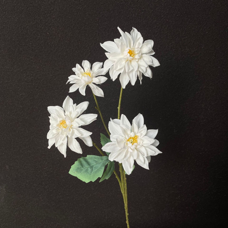 Τεχνητό λουλούδι Ντάλια από μετάξι, τεσσάρων κεφαλών, διακόσμηση γάμου, εξωτερική χρήση, αξεσουάρ φωτογράφισης και διακόσμηση σπιτιού