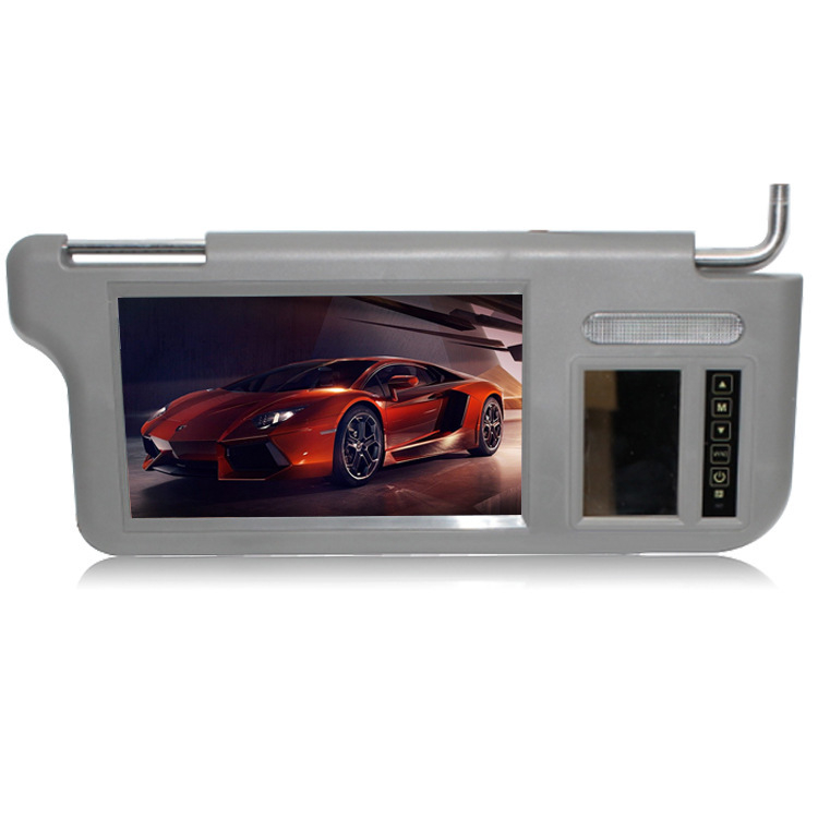 Display plafon auto pentru vizieră solară, cu prioritate imaginii de mers înapoi și oglindă de machiaj — Carl TFT LCD, 800x480, intrare AV, model BK-20211104