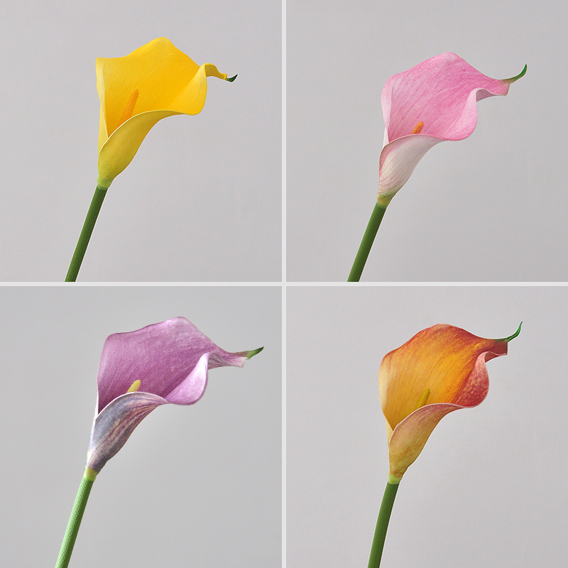 Umjetna Calla Lily - Jedna grana, 3D ispis, vjenčani rekviziti i rekviziti za fotografiju, kućna dekoracija