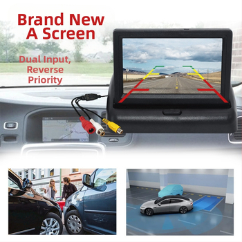 Display LCD pentru mașină, model pliabil de 4,3 inch, ecran LCD, rezoluție 480x272, intrare bidirecțională