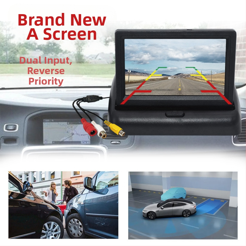 Display LCD pentru mașină, model pliabil de 4,3 inch, ecran LCD, rezoluție 480x272, intrare bidirecțională