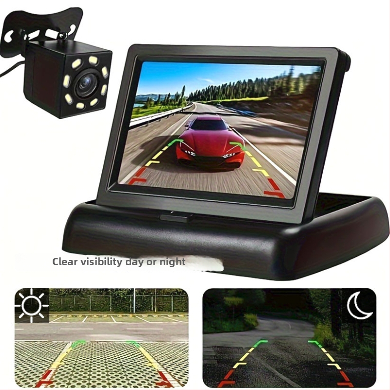 Display LCD pentru mașină, model pliabil de 4,3 inch, ecran LCD, rezoluție 480x272, intrare bidirecțională