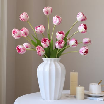 Изкуствен букет лалета от коприна — за сватби, външни събития, реквизит за снимки и домашна декорация