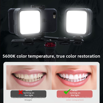 Intraorálna LED svetlá na doplnenie, Prenosné ručné svetlo pre fotografovanie u zubára, 800 Lux pri 0,3 m, 5V 1A, 3.2W, zabudovaná batéria