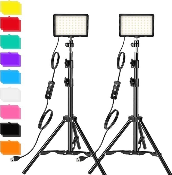 USB6 Φως για Ζωντανές Μεταδόσεις με Αναδιπλούμενο Τρίποδο — 10-50W, 5V2A, για βιντεοδιασκέψεις, φωτογράφηση και μακιγιάζ