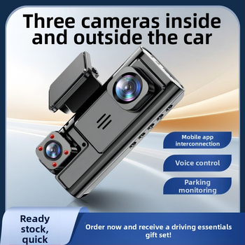 Automobilový DVR s tromi obrazovkami a 360° panorámou, 4K rozlíšenie, 5 MP fotografie, 2,5-palcový displej