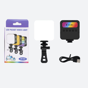 Clip-on mini svjetlo za fotografiju • 5.5W • 5V/2A • za mobilne telefone, kamere i tablete • ručno korištenje