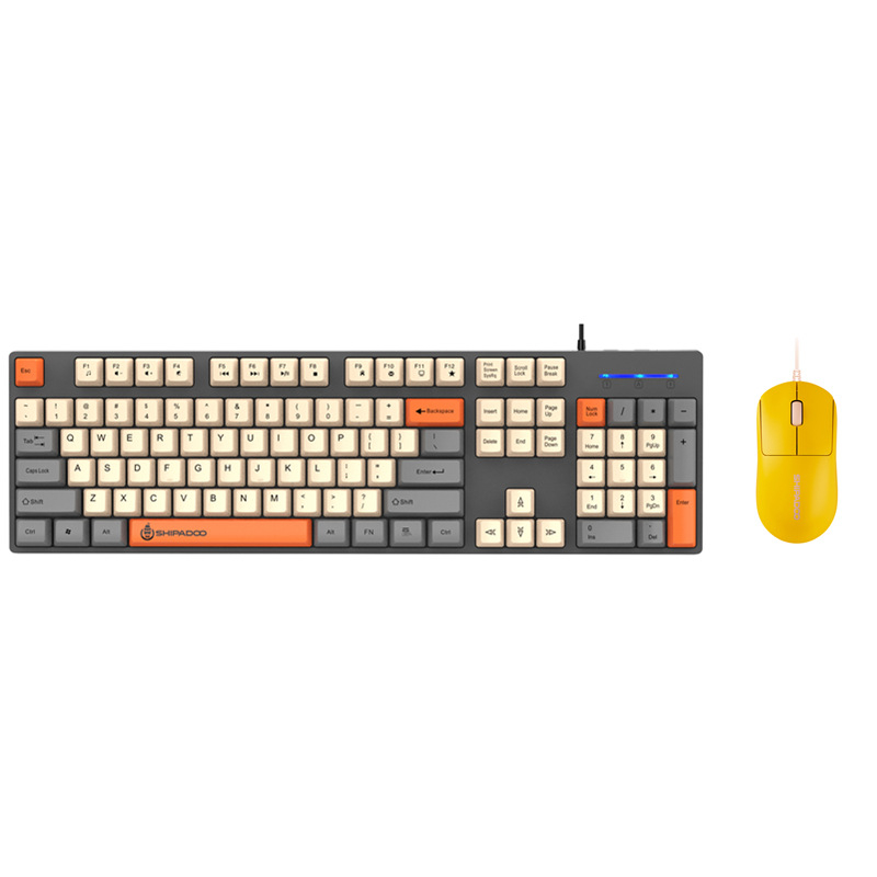 Set tipkovnice i miša za djevojke, žični USB spoj, optički senzor 1000dpi, ergonomski dizajn, vodootporan, kabel duljine 1,5 m
