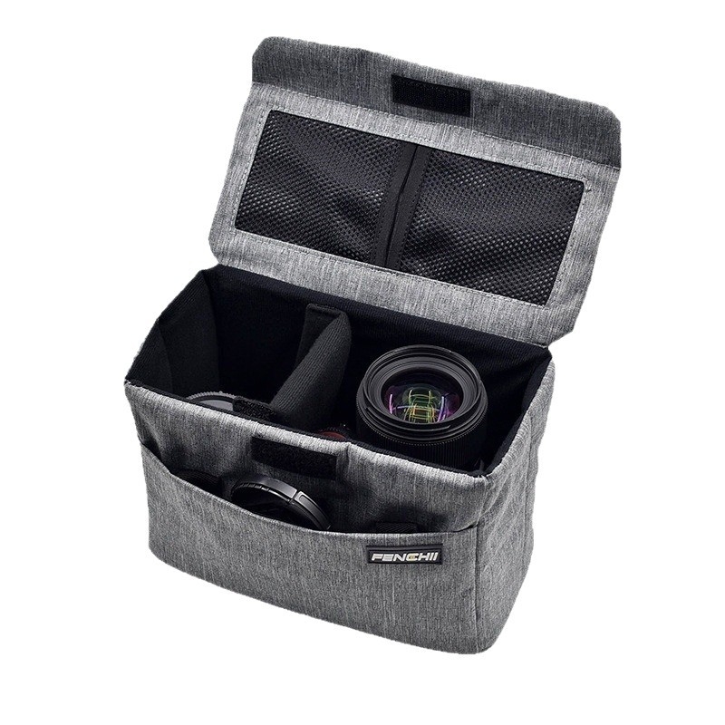 Τσάντα κάμερας με εσωτερική επένδυση μοντέλο A8, νάιλον, αδιάβροχη, ανθεκτική στην φθορά και στα χτυπήματα, κατάλληλη για κάμερες χωρίς καθρέφτη και DSLR (ένα σώμα, δύο φακοί)