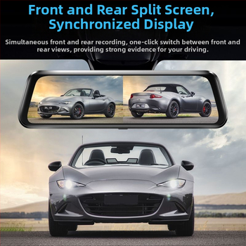 Патриот автомобилен видеорегистратор 4K с двойна леща, изображение за заден ход, сензорен екран и свързаност към мобилно приложение, поддръжка на SD карта