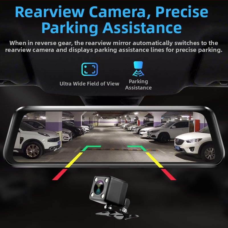 Патриот автомобилен видеорегистратор 4K с двойна леща, изображение за заден ход, сензорен екран и свързаност към мобилно приложение, поддръжка на SD карта