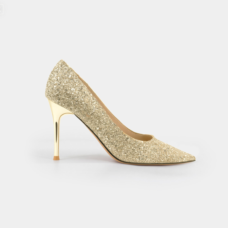 Γαμήλιες γόβες υψηλού τακουνιού με μυτερό άκρο, λεπτό τακούνι, σόλα καουτσούκ, ύψος τακουνιού άνω των 8 cm