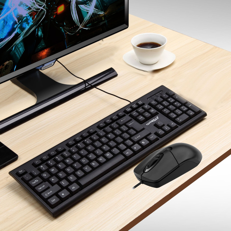 KM-660 USB kabelski set tipkovnice i miša, optički DPI 1200, ergonomski dizajn, 1,5 m kabel