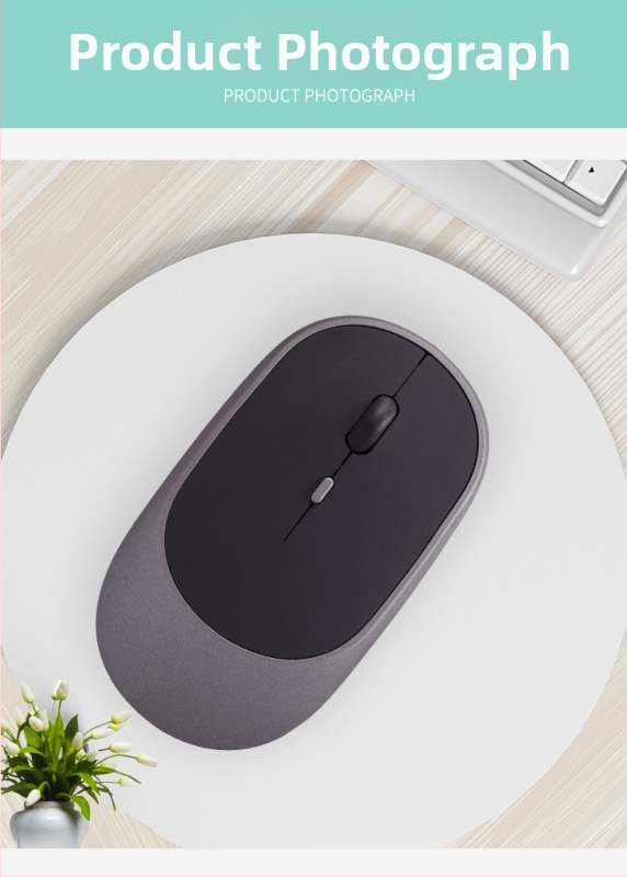 Bezdrôtová tichá kancelárska myš pre notebook, 1600 DPI, 4 tlačidlá, USB, 2.4GHz Bluetooth, dosah 10 m