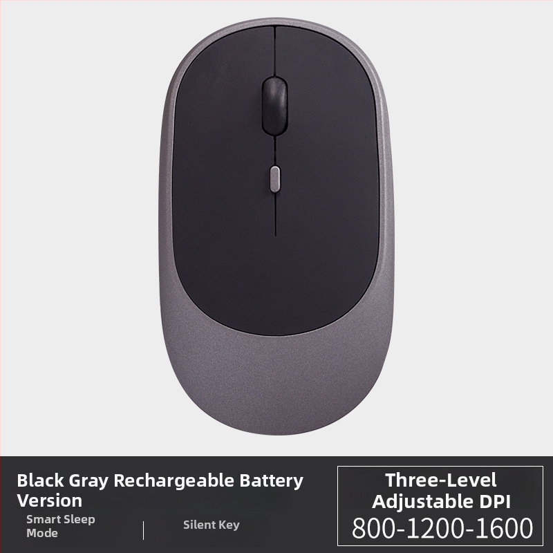 Bezdrôtová tichá kancelárska myš pre notebook, 1600 DPI, 4 tlačidlá, USB, 2.4GHz Bluetooth, dosah 10 m