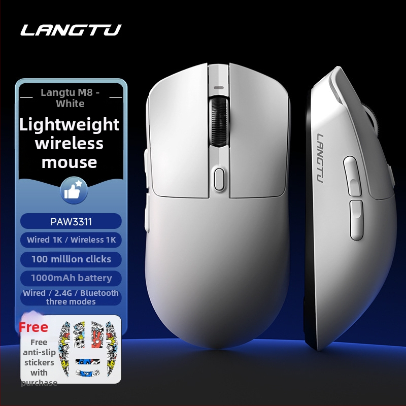 Гейминг мишка M8 с три режима свързване, 6 клавиши, тегло 70 g, кабел 1,5 m, ергономичен дизайн, plug-and-play