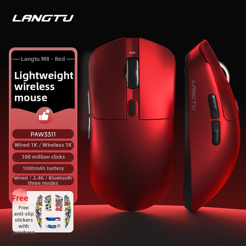 Гейминг мишка M8 с три режима свързване, 6 клавиши, тегло 70 g, кабел 1,5 m, ергономичен дизайн, plug-and-play