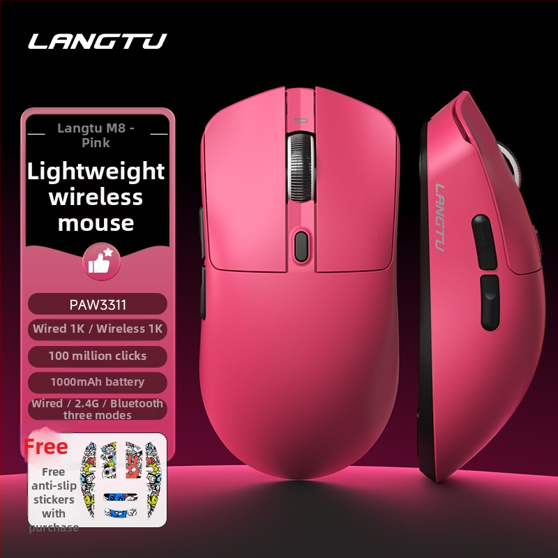 Гейминг мишка M8 с три режима свързване, 6 клавиши, тегло 70 g, кабел 1,5 m, ергономичен дизайн, plug-and-play