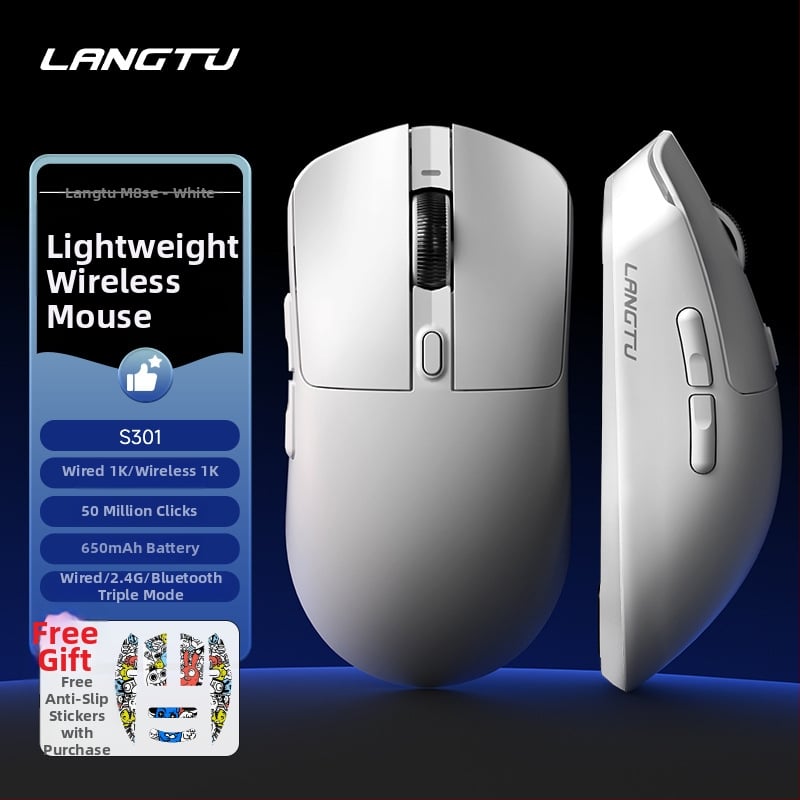 Гейминг мишка M8 с три режима свързване, 6 клавиши, тегло 70 g, кабел 1,5 m, ергономичен дизайн, plug-and-play