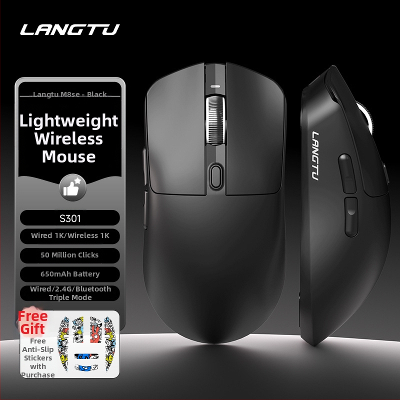 Гейминг мишка M8 с три режима свързване, 6 клавиши, тегло 70 g, кабел 1,5 m, ергономичен дизайн, plug-and-play