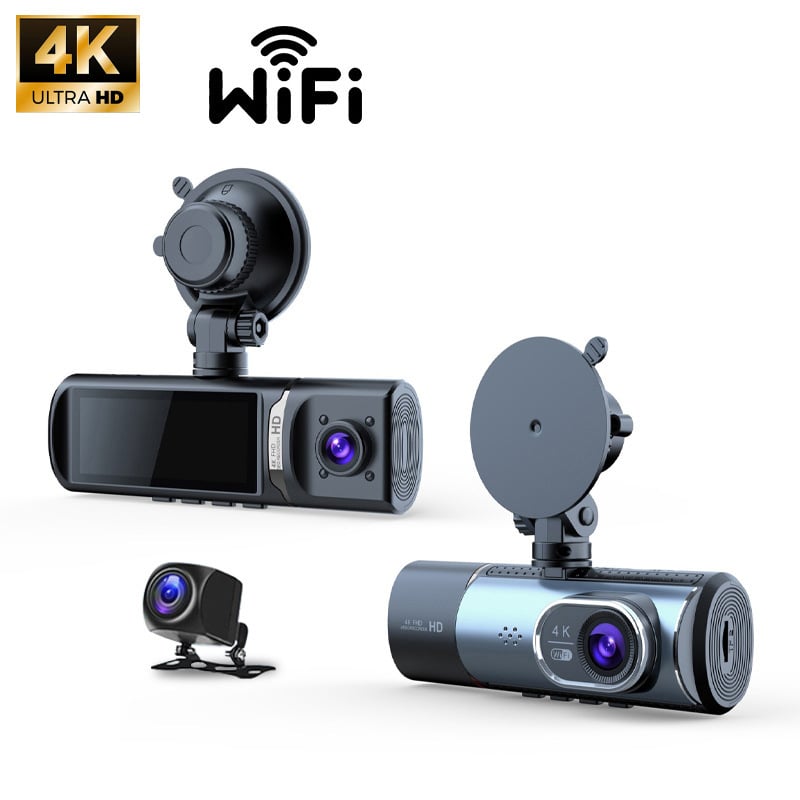 4K auto DVR s Wi-Fi povezivanjem na telefon, Starlight noćni vid, dvostruko snimanje, četverokanalno snimanje