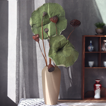 Лотос сушени цветя — букет с реални цветя за дневна, вазова украса, въздушно изсушени листа, естествен китайски стил. Тип: Цветя; Марка: Qirong; Боядисани; Сорт: Ailian dried flower combination 003