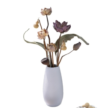 Лотос сушени цветя — букет с реални цветя за дневна, вазова украса, въздушно изсушени листа, естествен китайски стил. Тип: Цветя; Марка: Qirong; Боядисани; Сорт: Ailian dried flower combination 003