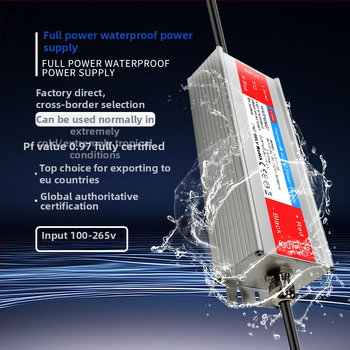 Lyd alumínium házas vízálló tápegység – nagy teljesítményű, 500 g, alkalmas LED világításra, reklámtáblákra és tengeri elektronikára