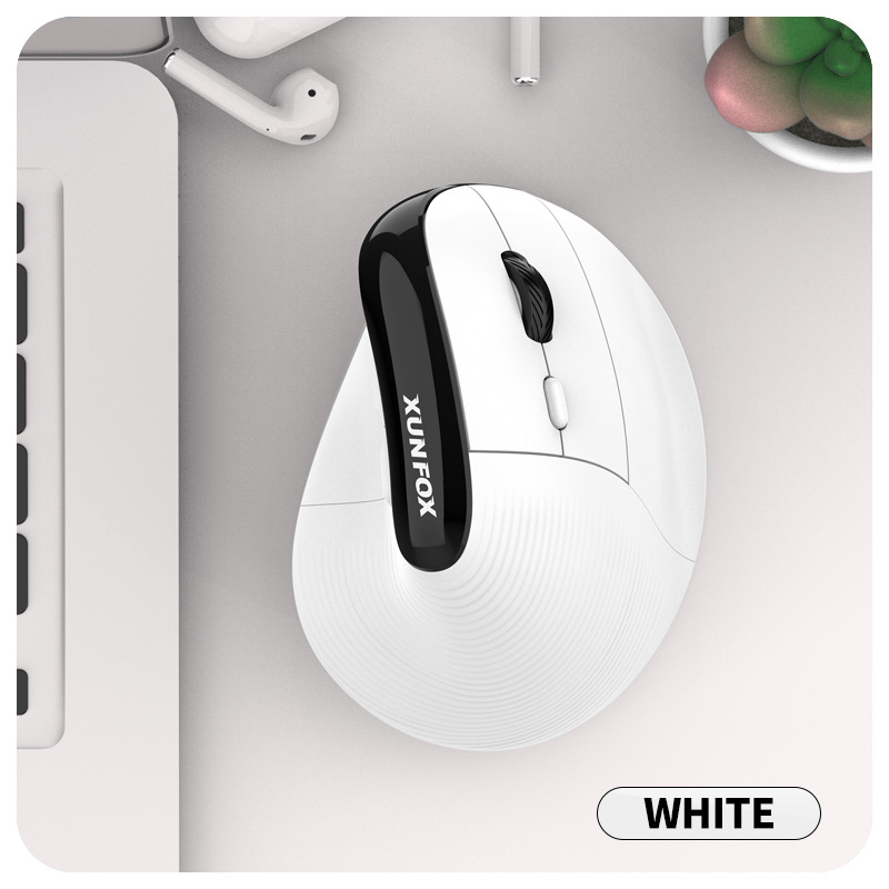 H5 vertikalni optički miš s dvostrukim bežičnim režimom (Bluetooth i 2,4 GHz), 4000 DPI, 6 tipki, punjiv