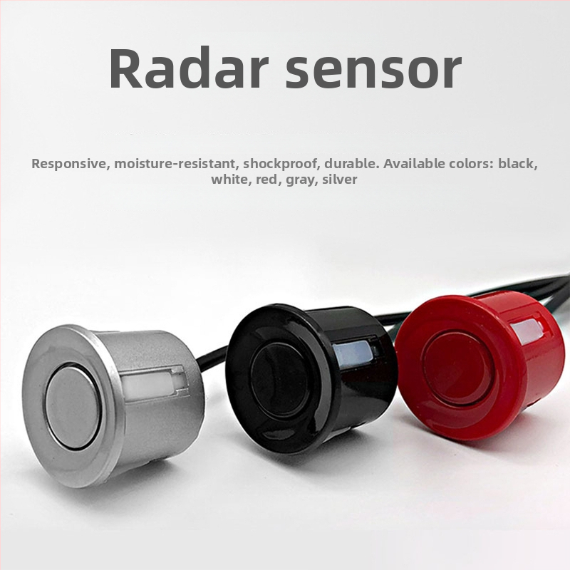 LED atpakaļgaitas radars automašīnai, Crescent Radar modelis, 4 sensori, detekcijas diapazons 2,5 m, 12V barošana, 10 cm LED displejs