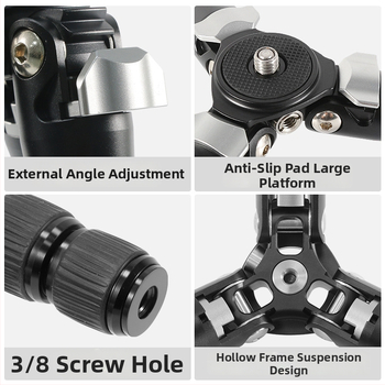 Stativ z karbónových vlákien s guľovou hlavou, 3-dielna konštrukcia, nosnosť 2–5 kg, platňa s rýchlym uvoľnením