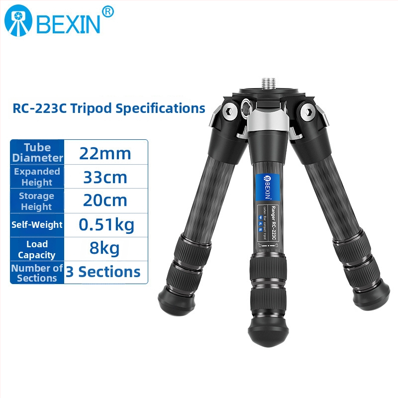 Stativ z karbónových vlákien s guľovou hlavou, 3-dielna konštrukcia, nosnosť 2–5 kg, platňa s rýchlym uvoľnením
