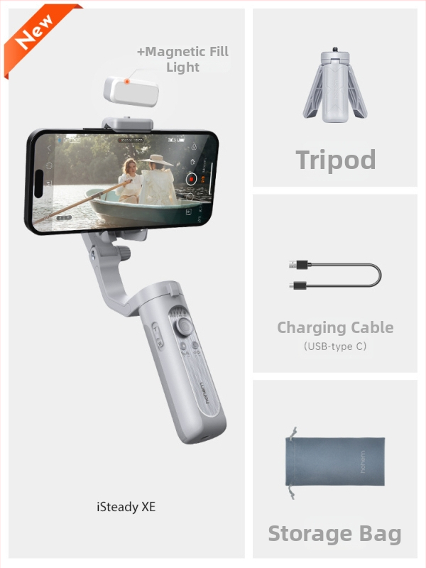 Stabilizator pentru telefon cu trei axe – Gimbal pentru vlog, mișcare orizontală 320°, mișcare verticală 90°, greutate 259 g, carcasă ABS