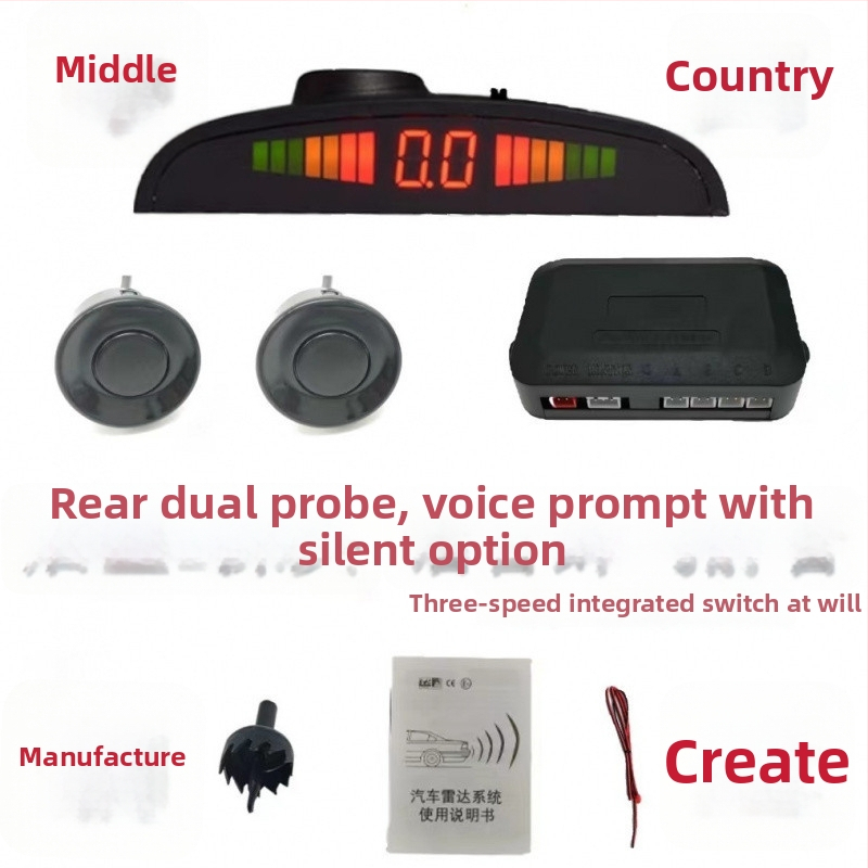 Aizmugurējais radars ar 4 sondām, 24V, balss brīdinājums – Chi Weng