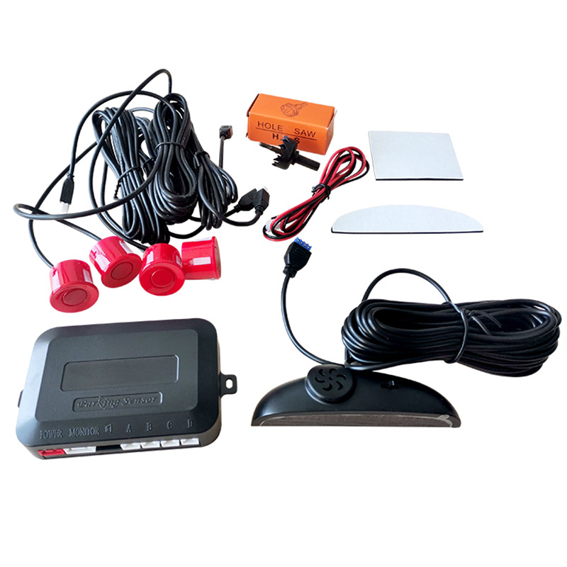 Balss atpakaļgaitas radars ar LED displeju polmesiaca formā, 4 ultraskaņas sensori, 12V