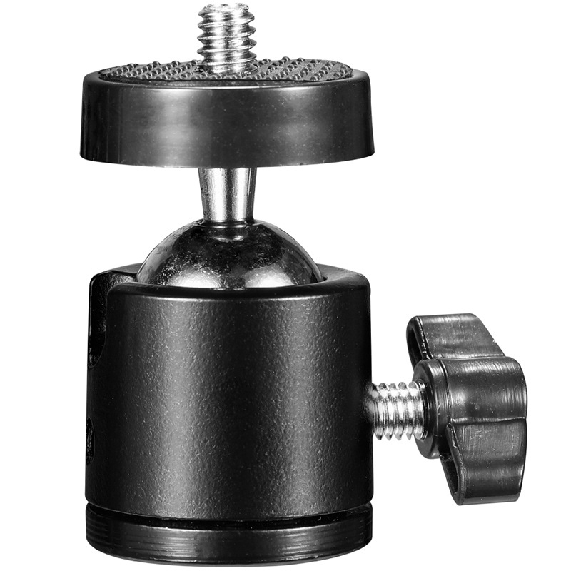 Metalna mini PTZ gimbal glava za fotografiju, navoj 3/8 in i 1/4 in, 360° horizontalna i vertikalna rotacija, 0.075 kg, aluminij/ABS/nylon