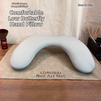 Подложка за ръце за маникюр - дизайн на пеперуда, У-образна наклонена сгъваема форма, мека подложка за облекчаване на умората