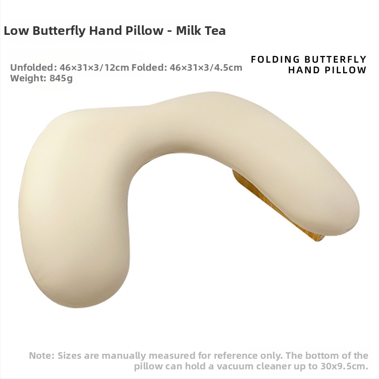 Подложка за ръце за маникюр - дизайн на пеперуда, У-образна наклонена сгъваема форма, мека подложка за облекчаване на умората