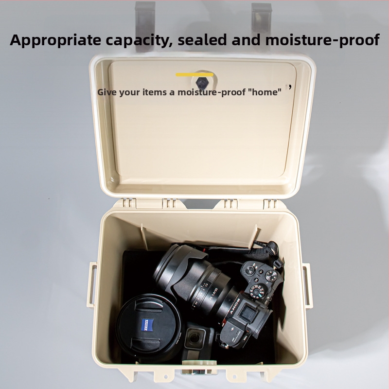 Box na uskladnenie proti vlhkosti pre fotoaparát – ABS, 25L, uzamykateľný na kľúč, výstelka z peny, kompatibilný s väčšine modelov