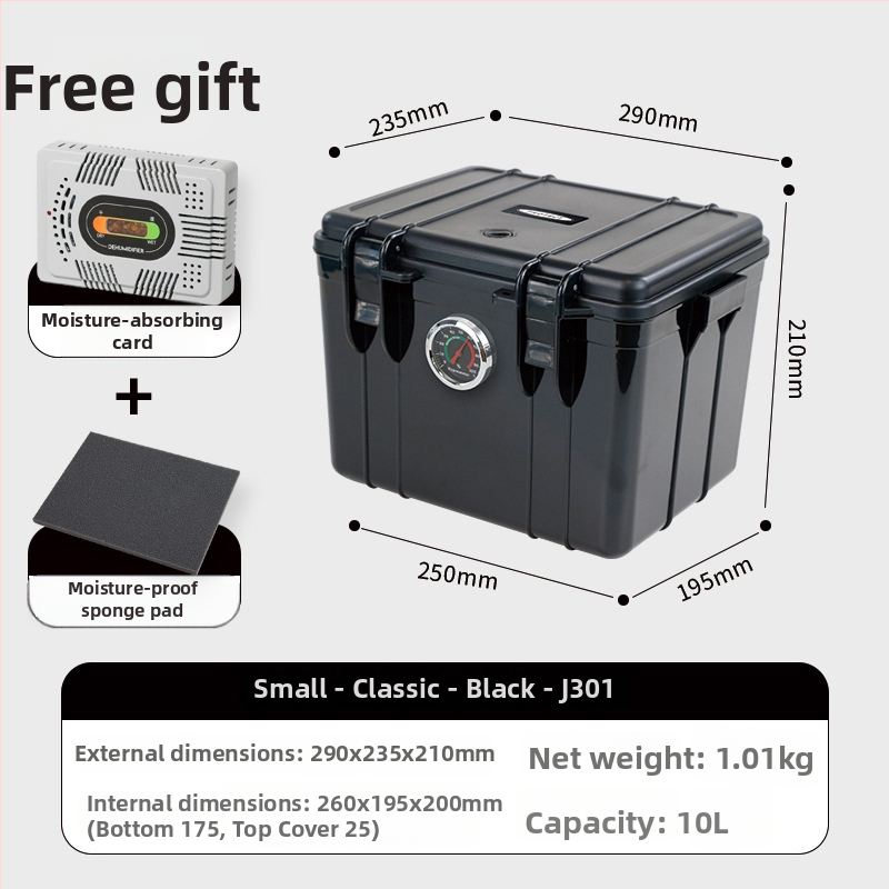 Box na uskladnenie proti vlhkosti pre fotoaparát – ABS, 25L, uzamykateľný na kľúč, výstelka z peny, kompatibilný s väčšine modelov