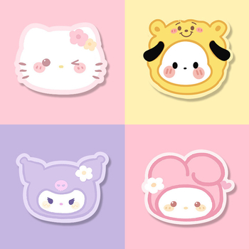 Подложка за бюро с анимирани аватари Kuromi, Melody и Hello Kitty • естествен каучук • термотрансферен печат • персонализирани рисунки • възможност за печат на лого