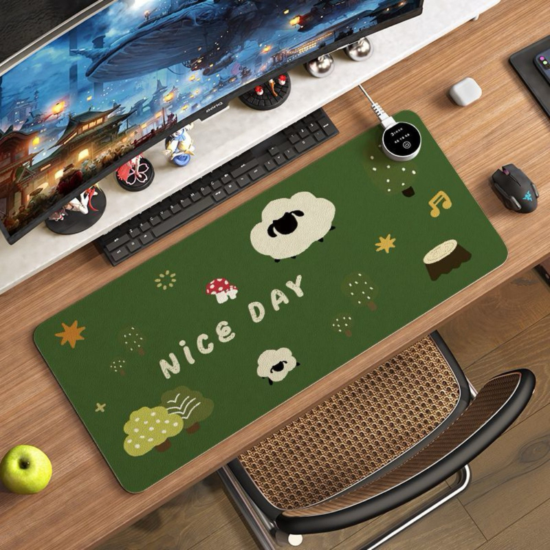 Pelės šildymo kilimėlis su elektriniu šildymu, 220V, 24W, PU medžiaga, išmanus temperatūros valdymas